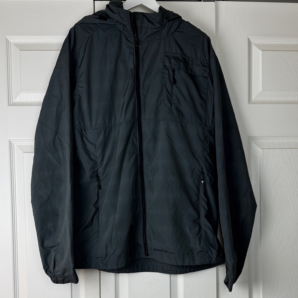 Nau Men's Charcoal Hooded Windbreaker